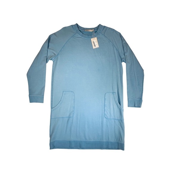 Peter Millar Dresses & Skirts - Peter Millar Womens Sweatshirt Dress Light Blue Crew Neck Long Sleeve Size L